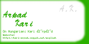 arpad kari business card